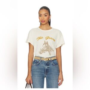 NWT THE GREAT. The Boxy Crew with Horse Embroidery